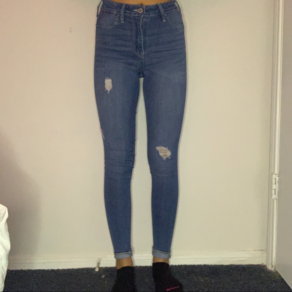 hollister high rise skinny jeans